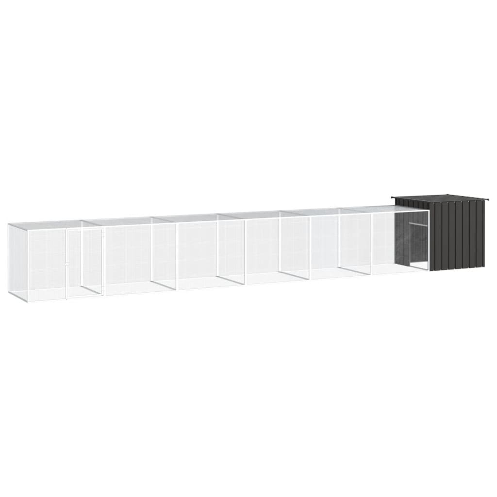 Vidaxl Chicken Coop 700x91x100 cm verzinkter Stahl -Anthrazit -Verschärfen