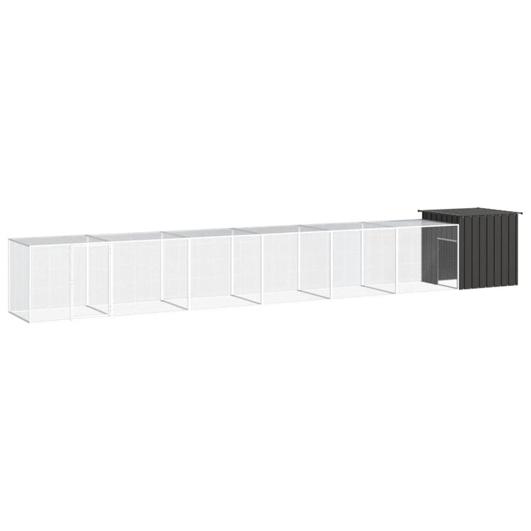 Vidaxl Chicken Coop 700x91x100 cm verzinkter Stahl -Anthrazit -Verschärfen