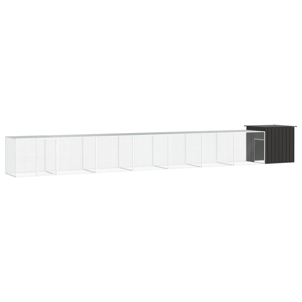 Vidaxl Chicken Coop 800x91x100 cm verzinkter Stahl -Anthrazit -Verschärfen