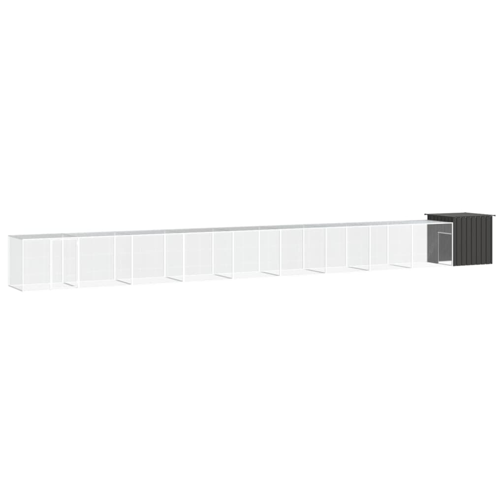 Vidaxl Chicken Coop 1000x91x100 cm verzinkter Stahl -Anthrazit -Verschärfen