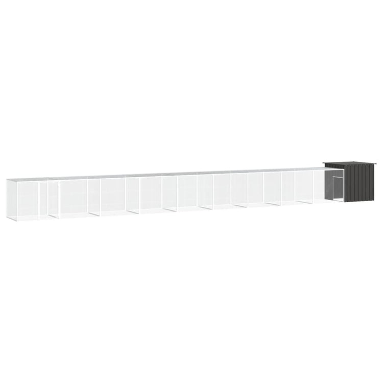 Vidaxl Chicken Coop 1000x91x100 cm verzinkter Stahl -Anthrazit -Verschärfen