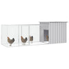 Vidaxl Chicken Coop 300x91x100 cm verzinkter Stahl grau