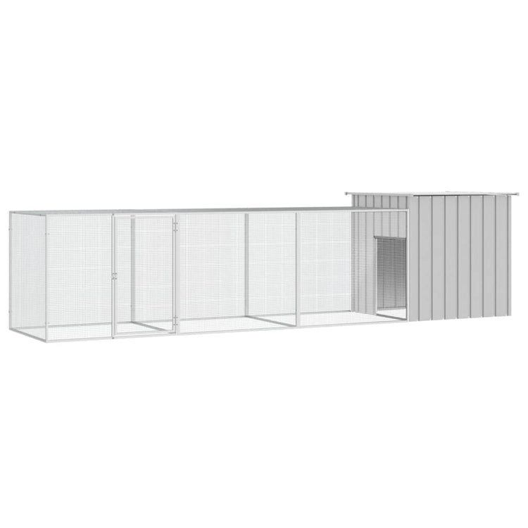 Vidaxl Chicken Coop 400x91x100 cm verzinkter Stahl grau