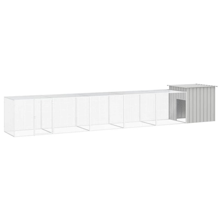 Vidaxl Chicken Coop 600x91x100 cm verzinkter Stahl grau