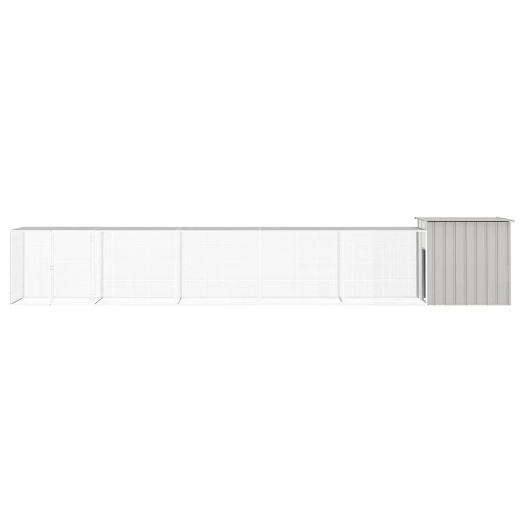 Vidaxl Chicken Coop 600x91x100 cm verzinkter Stahl grau