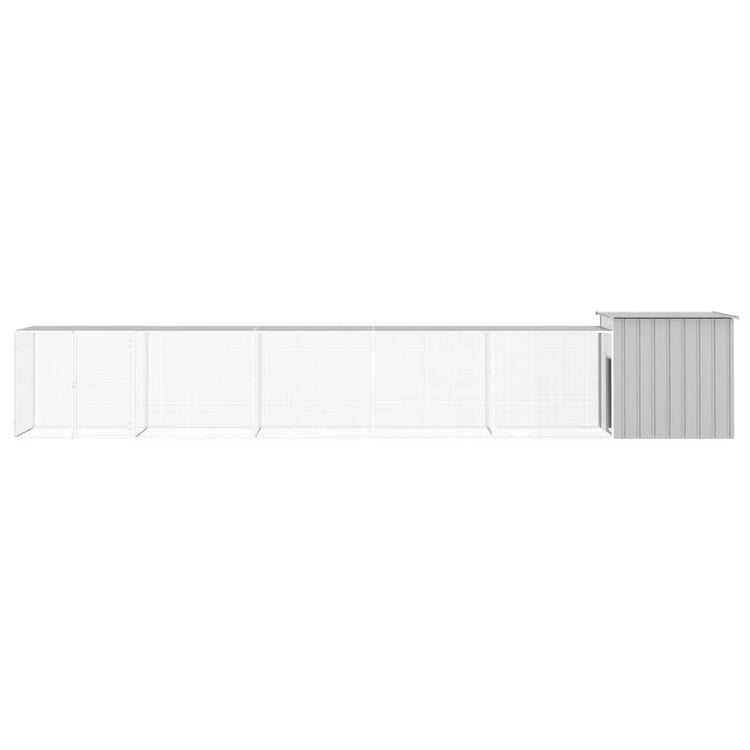 Vidaxl Chicken Coop 600x91x100 cm verzinkter Stahl grau