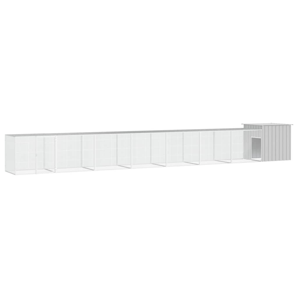 Vidaxl Chicken Coop 700x91x100 cm verzinkter Stahl grau