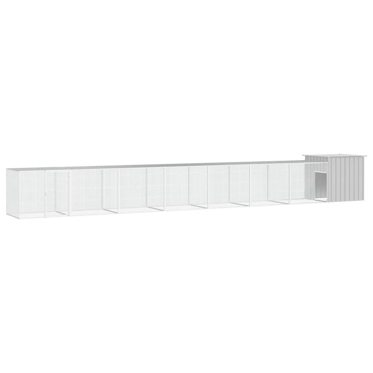 Vidaxl Chicken Coop 700x91x100 cm verzinkter Stahl grau