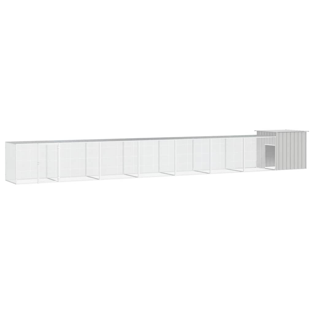 Vidaxl Chicken Coop 800x91x100 cm verzinkter Stahl grau