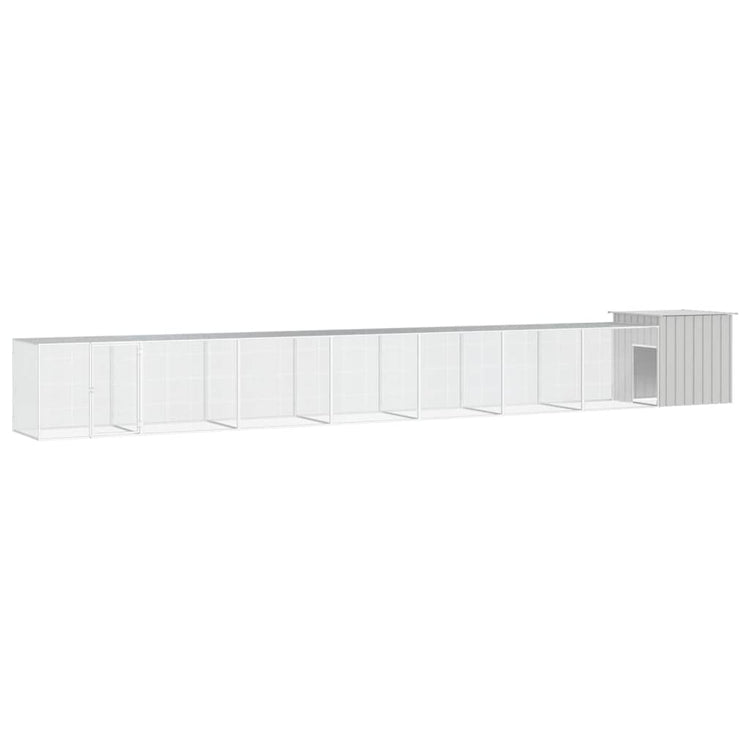 Vidaxl Chicken Coop 800x91x100 cm verzinkter Stahl grau