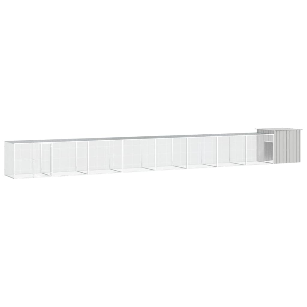 Vidaxl Chicken Coop 900x91x100 cm verzinkter Stahl grau