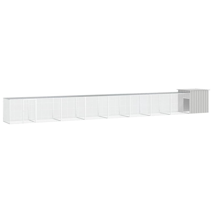 Vidaxl Chicken Coop 900x91x100 cm verzinkter Stahl grau