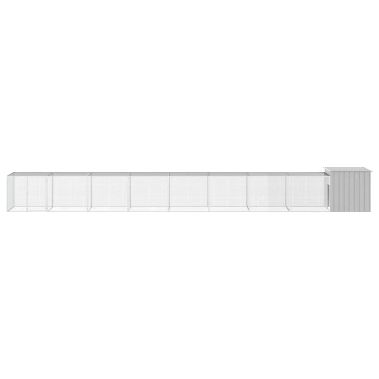 Vidaxl Chicken Coop 900x91x100 cm verzinkter Stahl grau