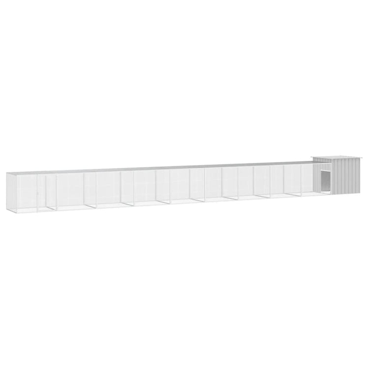 Vidaxl Chicken Coop 1000x91x100 cm verzinkter Stahl grau