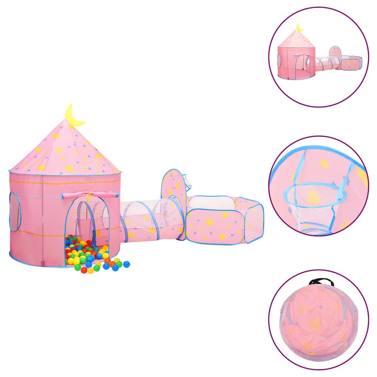 Vidaxl Kinderspielzelt mit 250 Bällen 301x120x128 cm Pink
