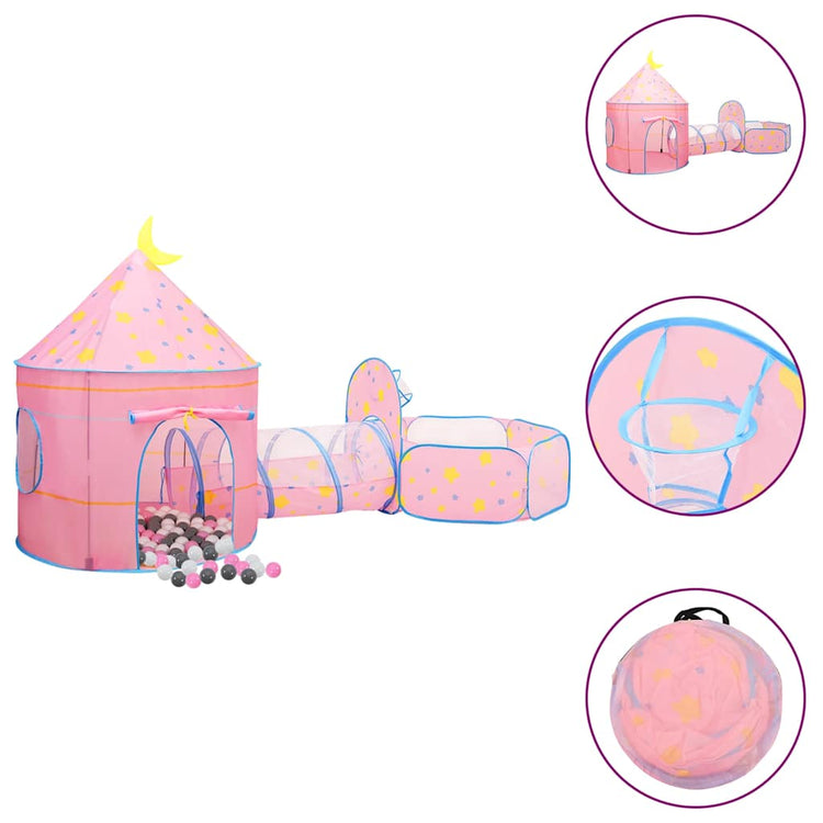 Vidaxl Kinderspielzelt mit 250 Bällen 301x120x128 cm Pink