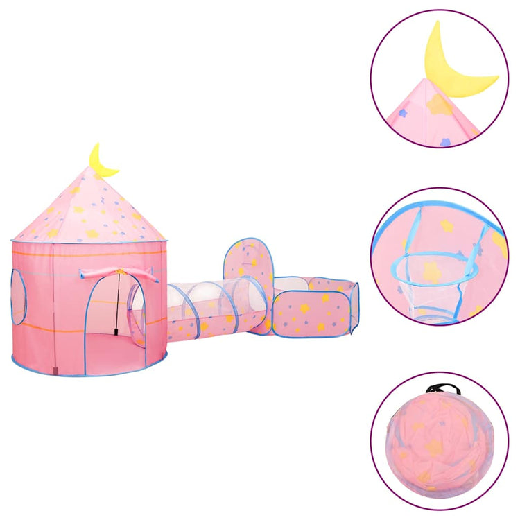 Vidaxl Kinderspielzelt mit 250 Bällen 301x120x128 cm Pink