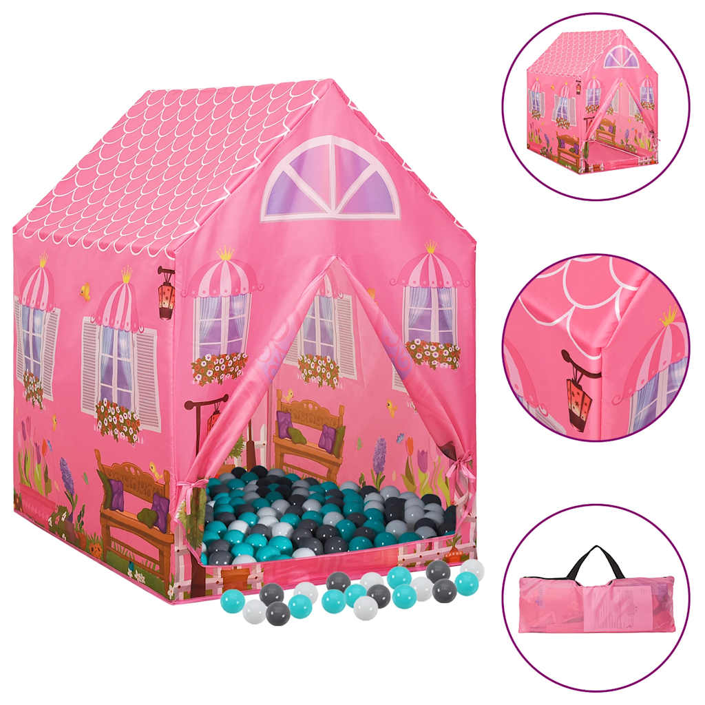 Vidaxl Kinderspielzelt mit 250 Bällen 69x94x104 cm Pink