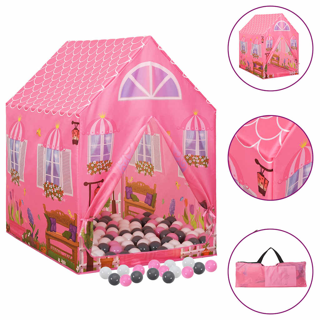 Vidaxl Kinderspielzelt mit 250 Bällen 69x94x104 cm Pink