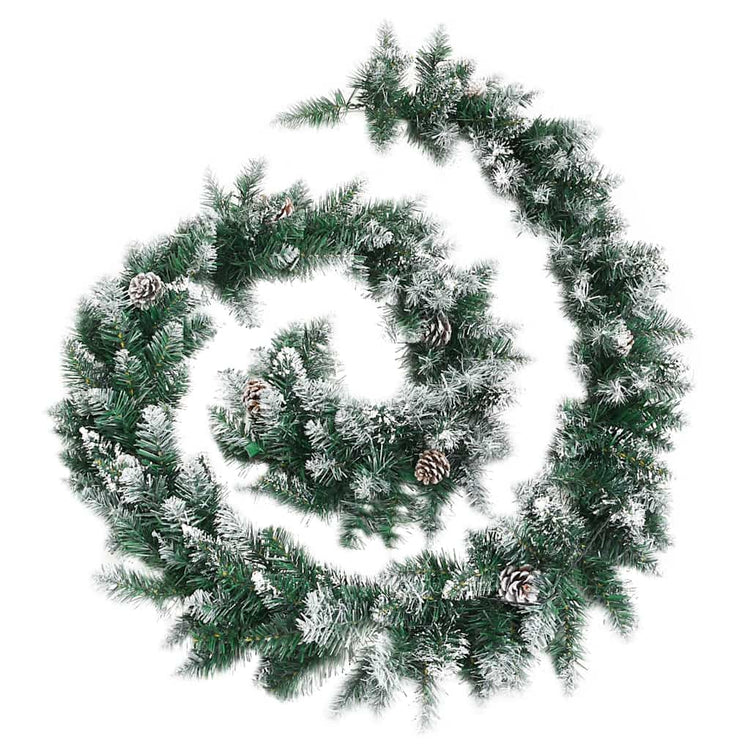 Vidaxl Weihnachtsgirlande mit LED -Leuchten 2,7 m PVC Grün