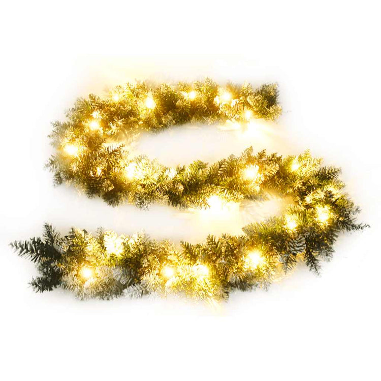 Vidaxl Weihnachtsgirlande mit LED -Leuchten 5,2 m PVC Grün