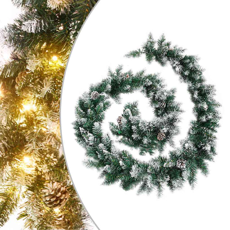 Vidaxl Weihnachtsgirlande mit LED -Leuchten 5,2 m PVC Grün