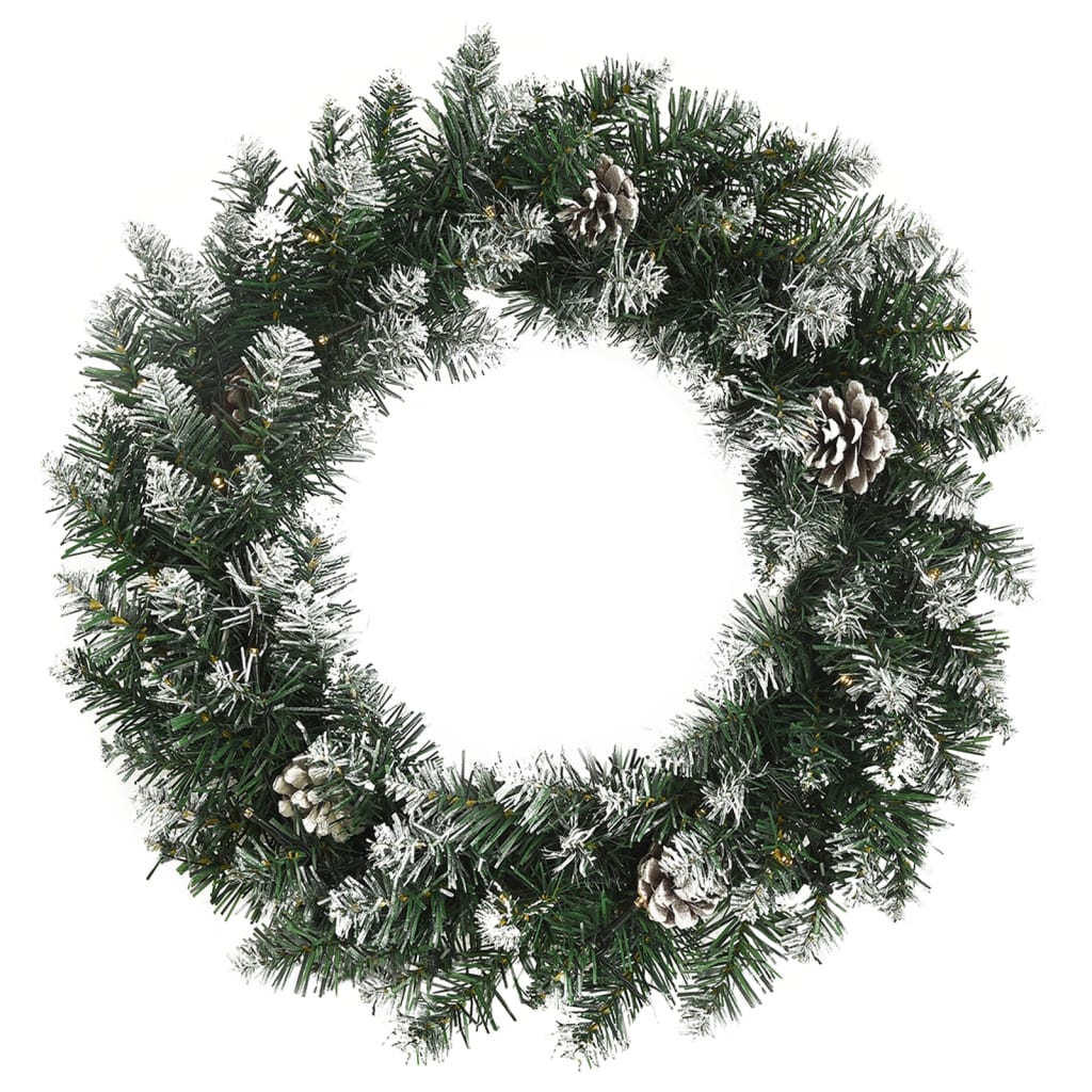 Vidaxl Weihnachtskranz mit LED -Leuchten 45 cm PVC Grün