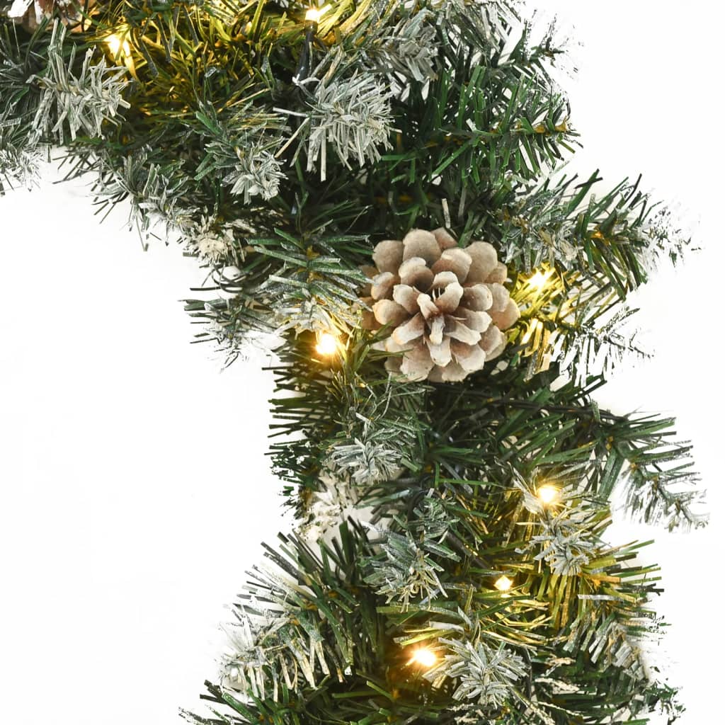 Vidaxl Weihnachtskranz mit LED -Leuchten 45 cm PVC Grün