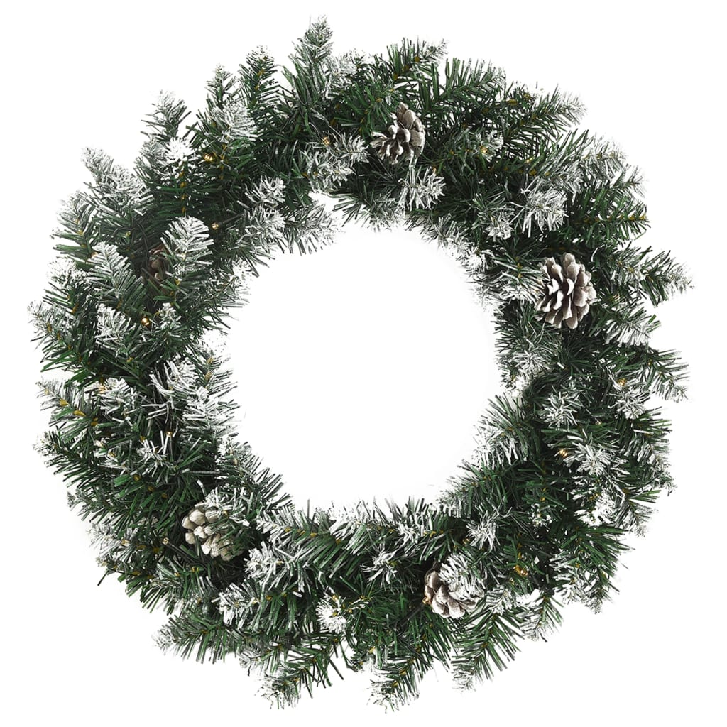 Vidaxl Weihnachtskranz mit LED -Leuchten 60 cm PVC Grün