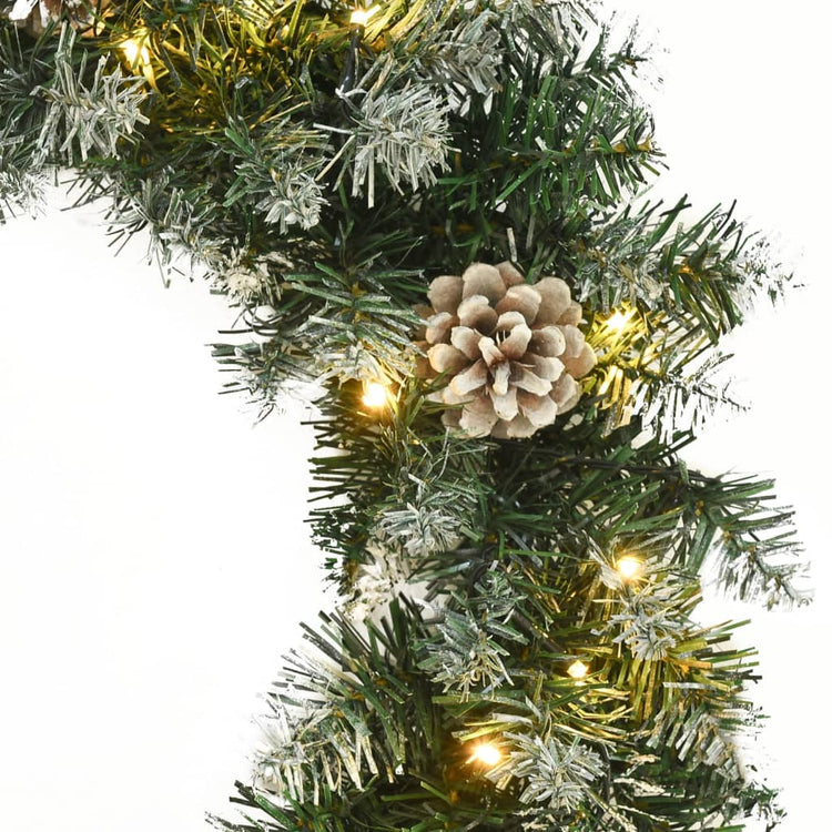 Vidaxl Weihnachtskranz mit LED -Leuchten 60 cm PVC Grün