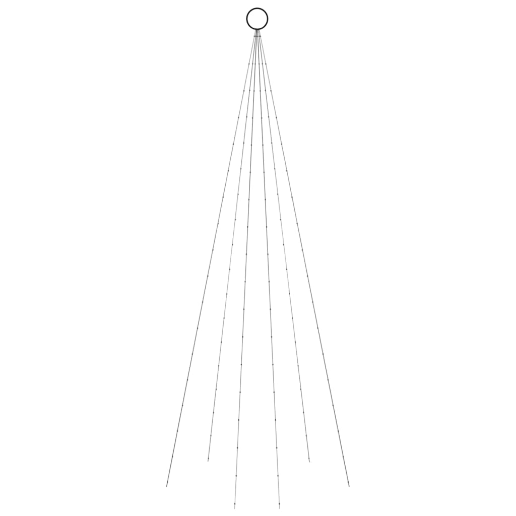VIDAXL -Flaggmast Weihnachtsbaum 108 LEDs kalt weiß 180 cm