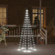 VIDAXL -Flaggmast Weihnachtsbaum 108 LEDs kalt weiß 180 cm
