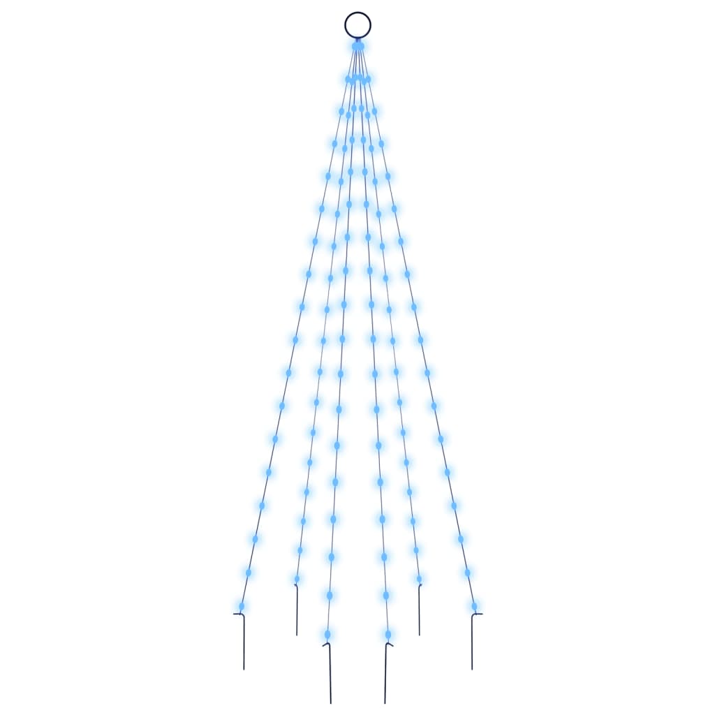 Vidaxl Flagmpole Weihnachtsbaum 108 LEDs Blau 180 cm