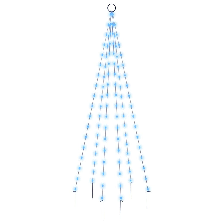 Vidaxl Flagmpole Weihnachtsbaum 108 LEDs Blau 180 cm