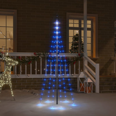 Vidaxl Flagmpole Weihnachtsbaum 108 LEDs Blau 180 cm