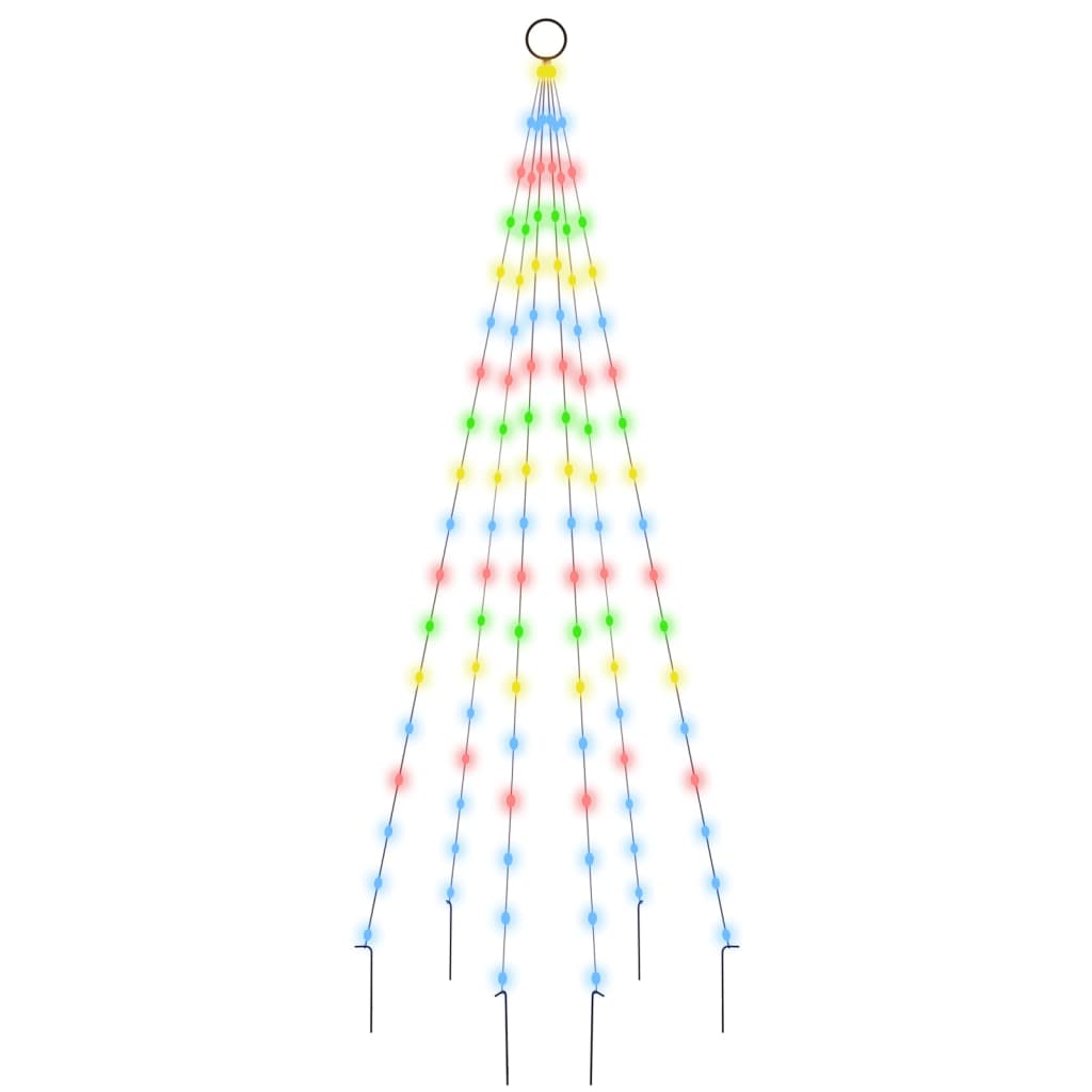 Vidaxl Flagmpole Weihnachtsbaum 108 LEDs mehrfarbig 180 cm