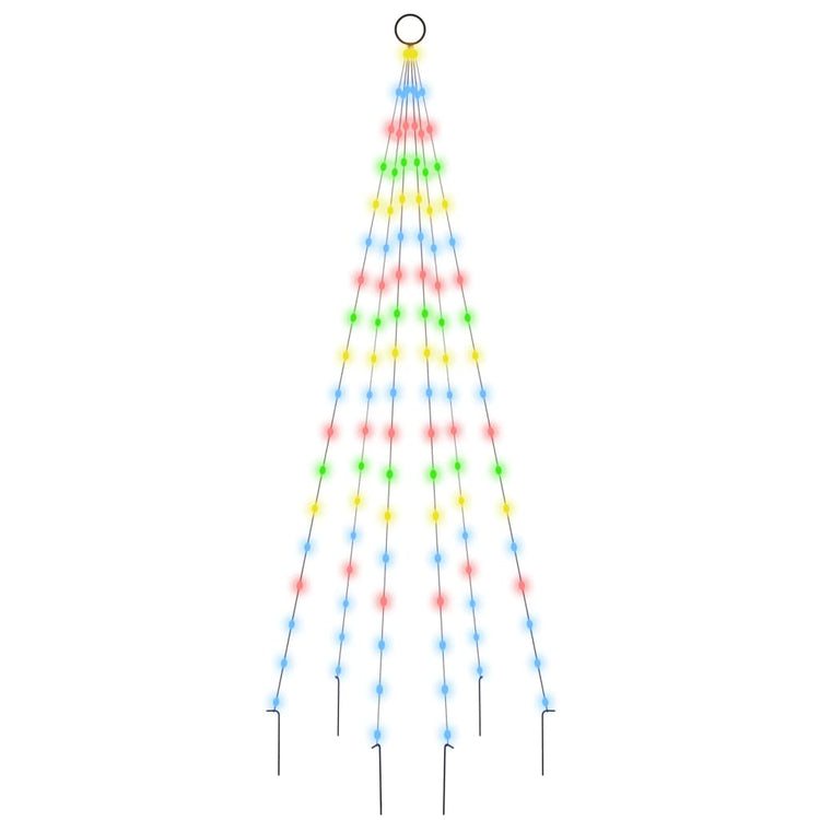 Vidaxl Flagmpole Weihnachtsbaum 108 LEDs mehrfarbig 180 cm