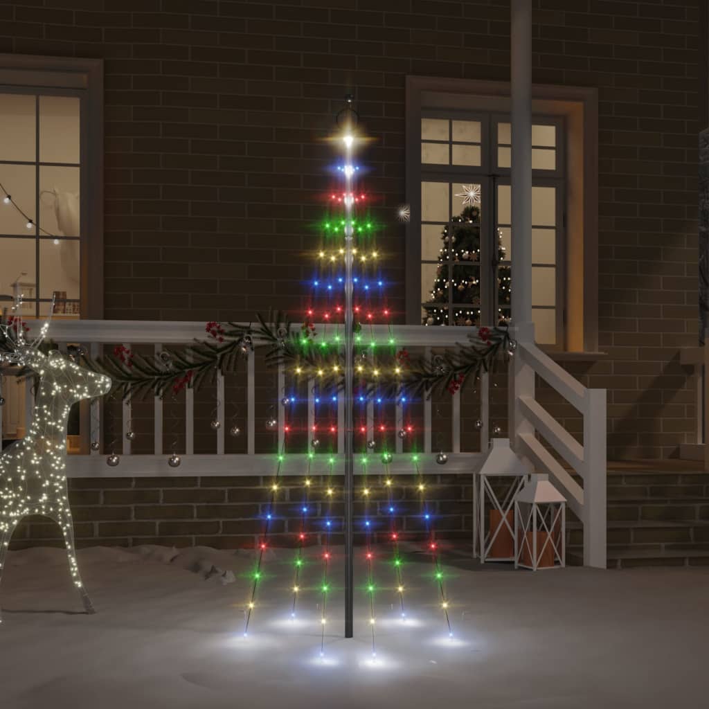 Vidaxl Flagmpole Weihnachtsbaum 108 LEDs mehrfarbig 180 cm