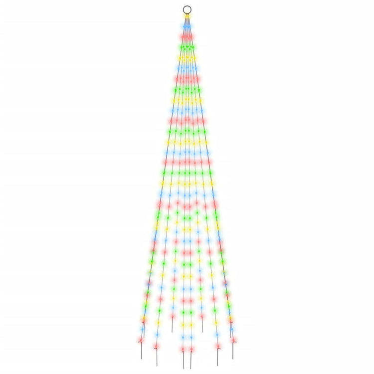 VIDAXL VLAGGenmast Weihnachtsbaum 310 LEDs mehrfarbig 300 cm