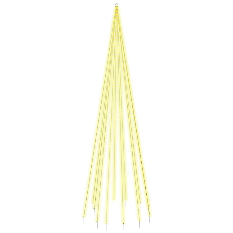VidaXL Fahnenmast Weihnachtsbaum 732 LEDs warmweiß 500 cm