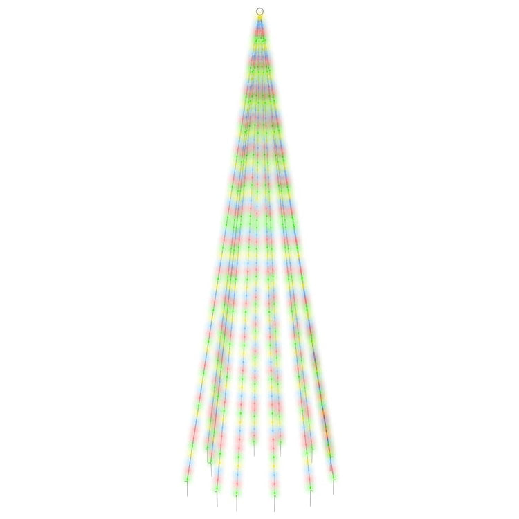 VIDAXL VLAGGenmast Weihnachtsbaum 732 LEDs mehrfarbig 500 cm