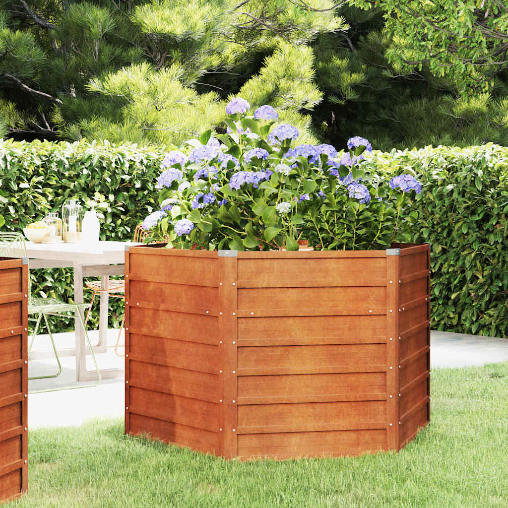 VIDAXL -Pflanzer erhoben 129 x 129 x 77 cm Corten Stahl Rusty
