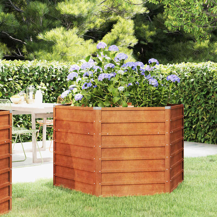 VIDAXL -Pflanzer erhoben 129 x 129 x 77 cm Corten Stahl Rusty