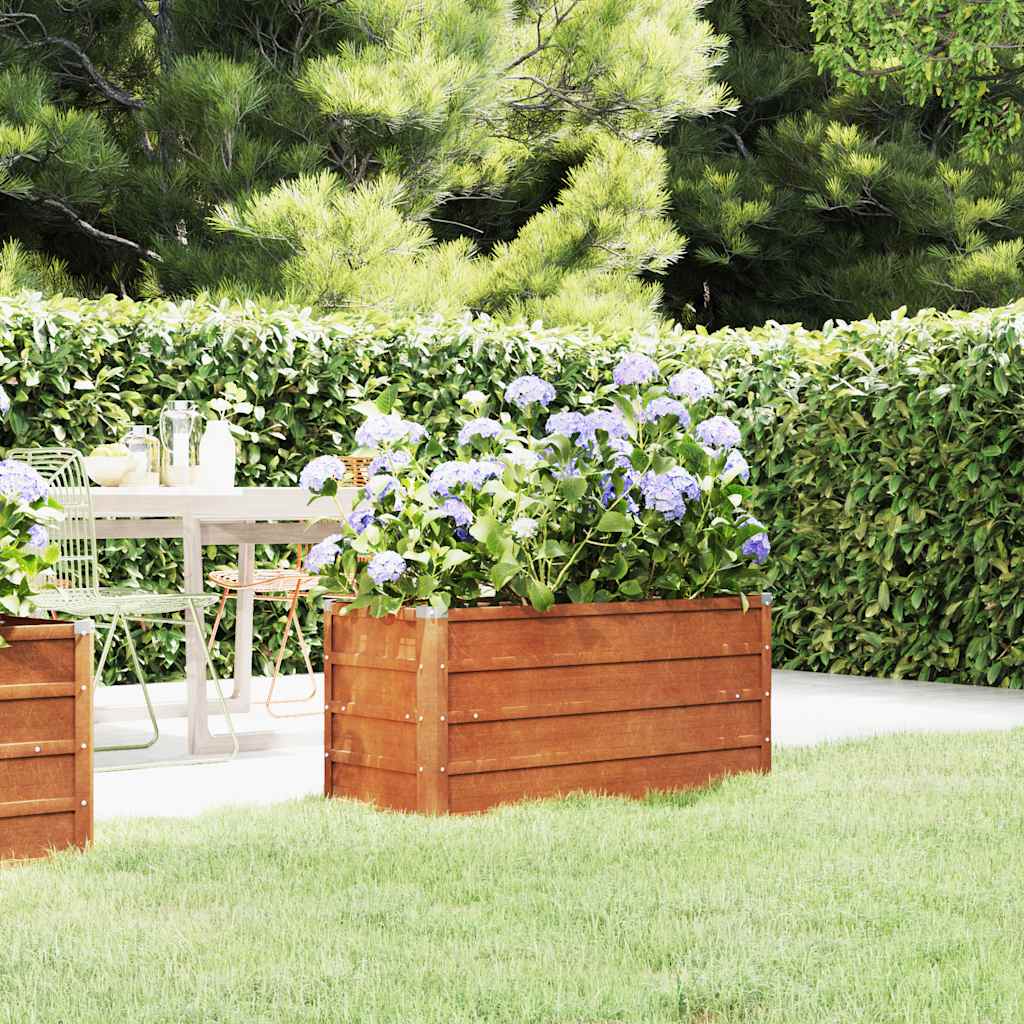 VIDAXL -Pflanzer erhoben 100 x 40 x 45 cm Corten Stahl rostig