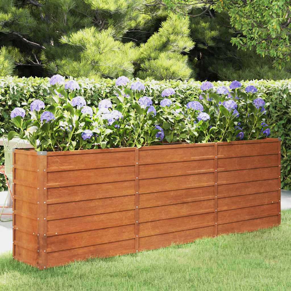 VIDAXL -Pflanzer erhöht 240 x 40 x 77 cm Corten Stahl Rusty