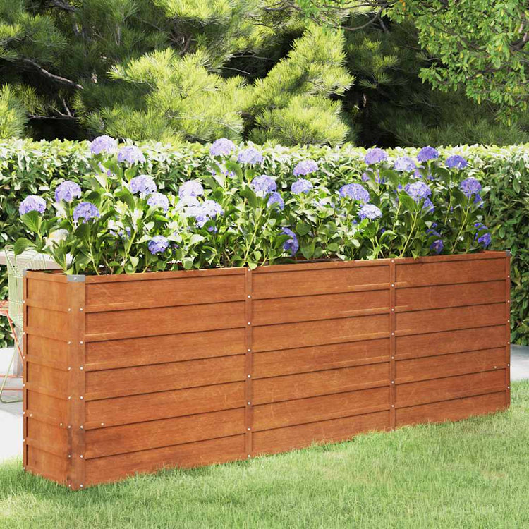 VIDAXL -Pflanzer erhöht 240 x 40 x 77 cm Corten Stahl Rusty