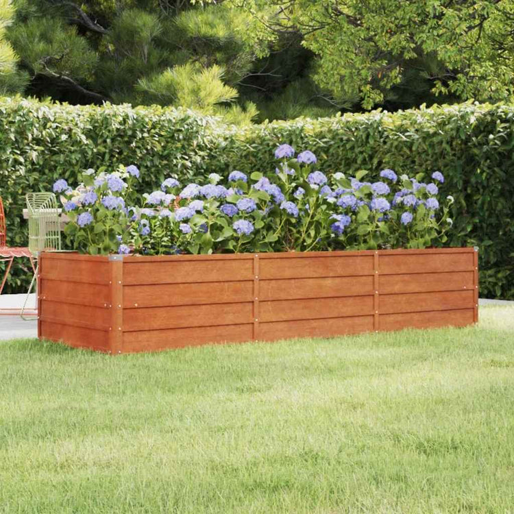 VIDAXL -Pflanzer erhöht 240 x 80 x 45 cm Corten Stahl Rusty