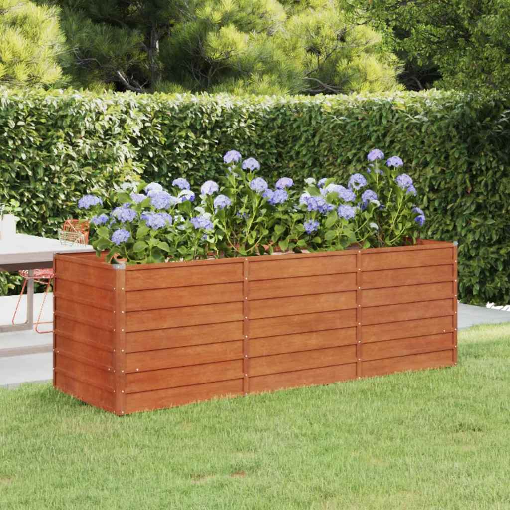 VIDAXL -Pflanzer erhöht 240 x 80 x 77 cm Corten Stahl Rusty