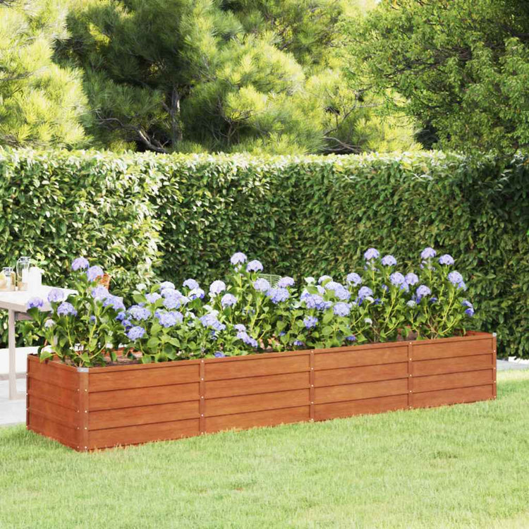 VIDAXL -Pflanzer eingefügt 320x80x45 cm Corten Stahl rosty