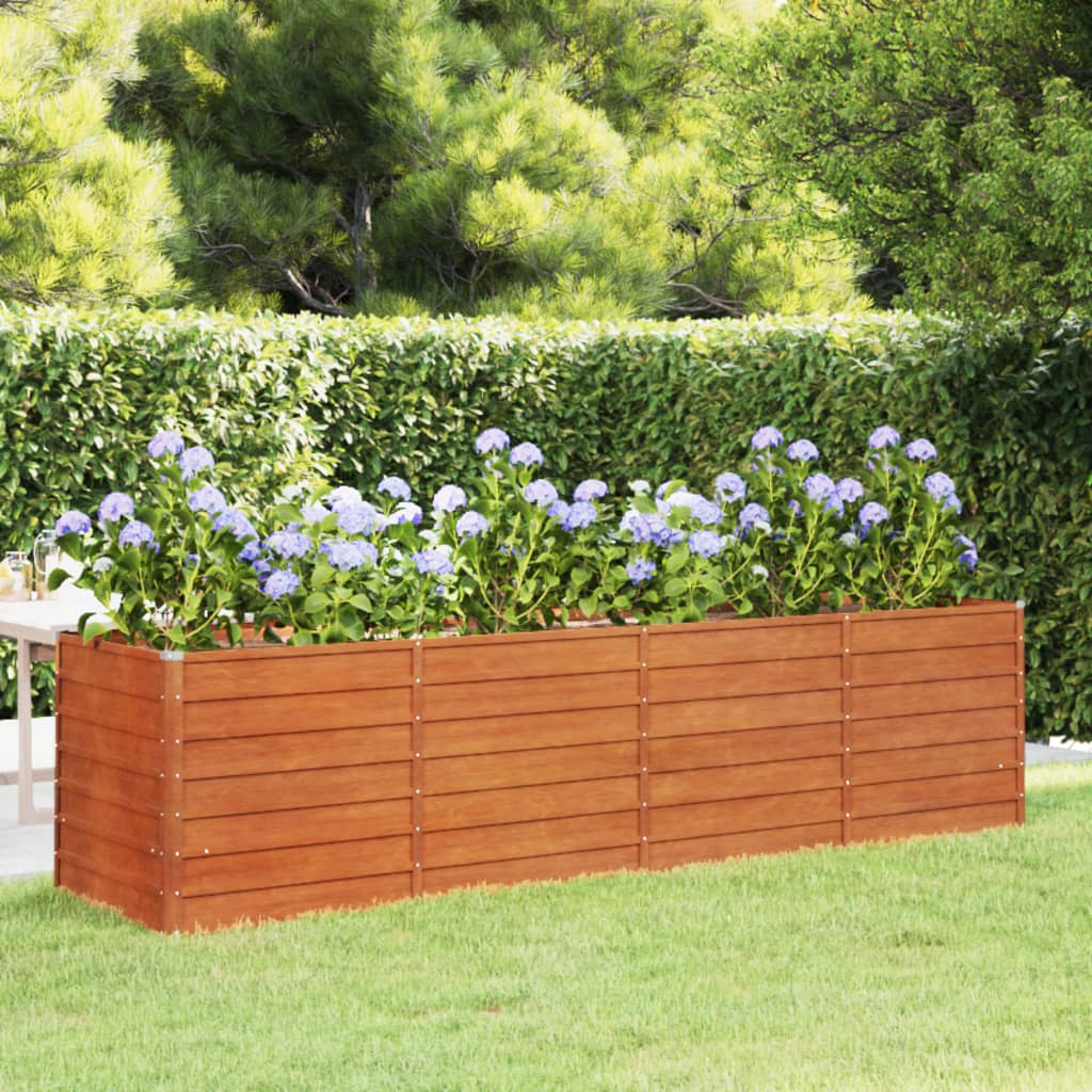 VIDAXL -Pflanzer erhöhte 320x80x77 cm Corten Stahl Rusty